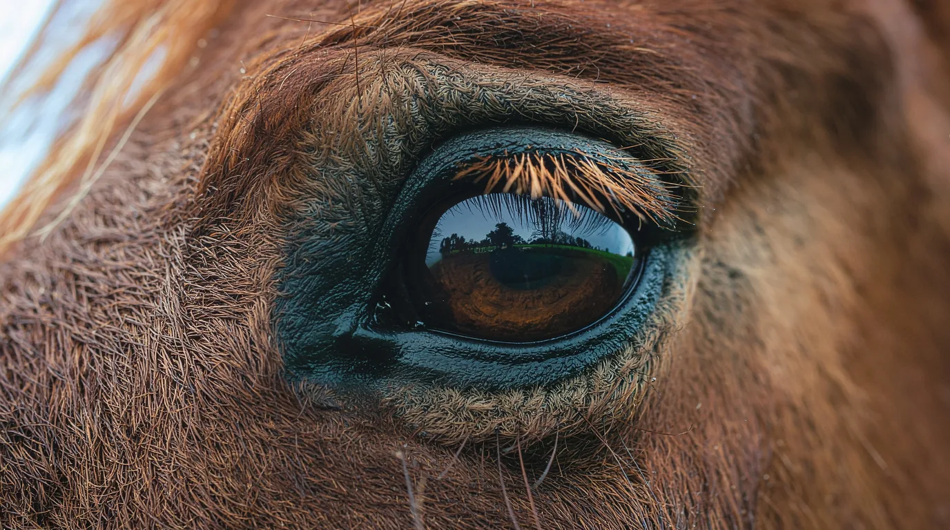 Un regard de cheval au Élevage Fast, Saint-Geniès